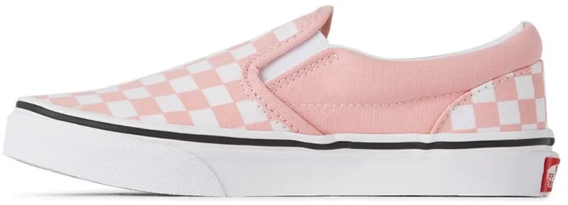 Vans Kids Pink Checkerboard Classic Slip-On Little Kids POWDER PINK (K VN0A5KXM99H)