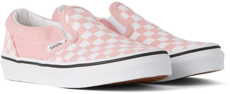 Vans Kids Pink Checkerboard Classic Slip-On Little Kids POWDER PINK (K VN0A5KXM99H)