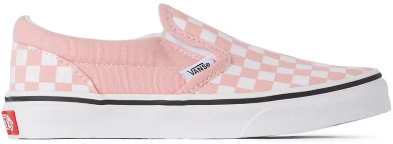 Vans Kids Pink Checkerboard Classic Slip-On Little Kids POWDER PINK (K VN0A5KXM99H)