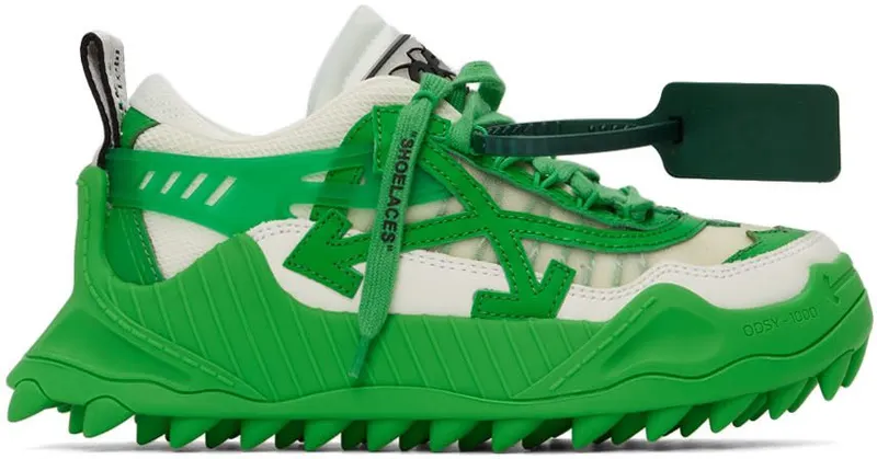 Off-White Off-White & Green Odsy 1000 155 White Green (OWIA180S22FAB0010155)