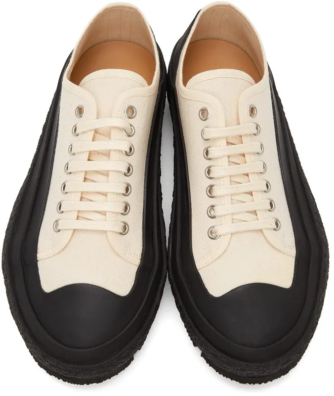 Jil Sander Off-White Canvas Low-Top 105 ANTIQUE WHITE (JI37520A_14351)