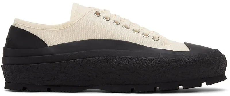 Jil Sander Off-White Canvas Low-Top 105 ANTIQUE WHITE (JI37520A_14351)
