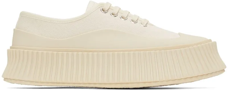 Jil Sander Off-White Canvas Platform 109 Ivory (JS36072A_14180)