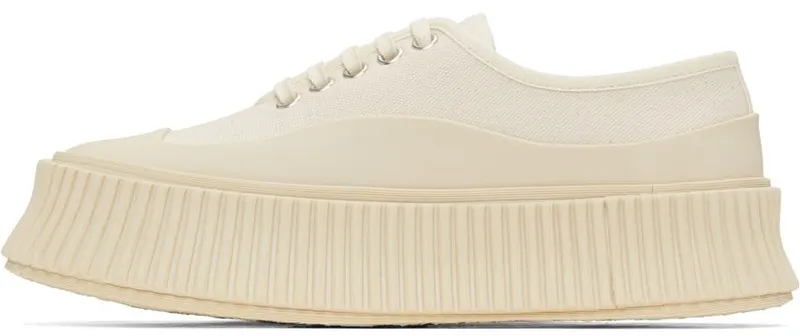 Jil Sander Off-White Canvas Platform 109 Ivory (JS36072A_14180)