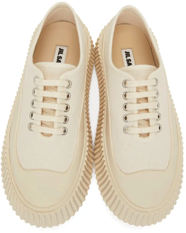 Jil Sander Off-White Canvas Platform 109 Ivory (JS36072A_14180)