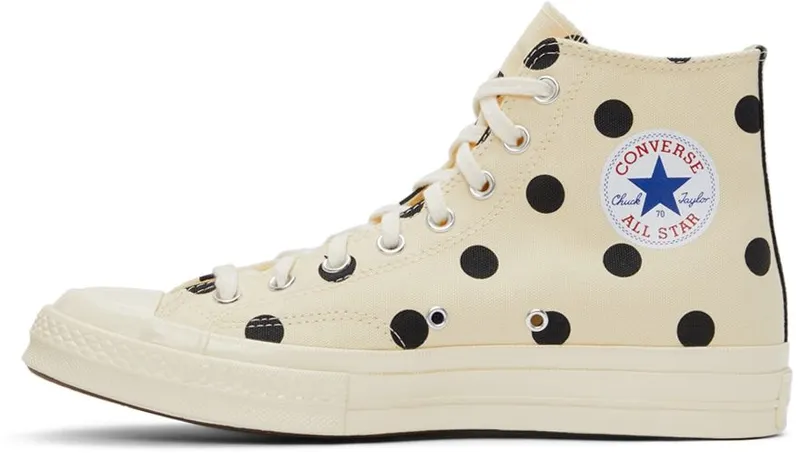 Comme des Garçons Play Off-White Converse Edition Polka Dot High White (K115)