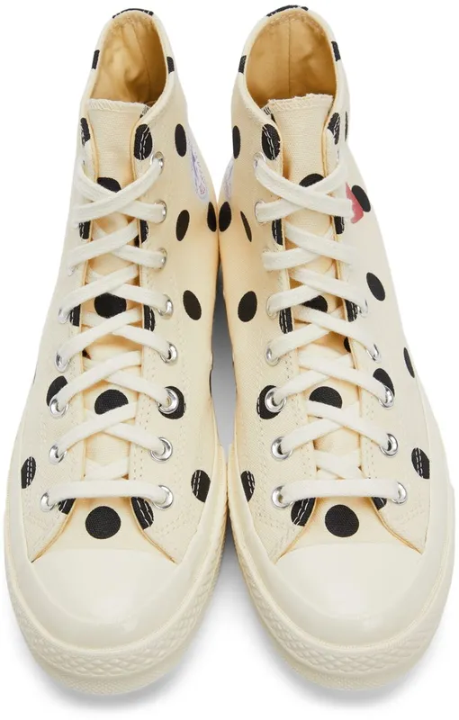 Comme des Garçons Play Off-White Converse Edition Polka Dot High White (K115)