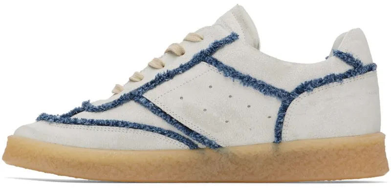 MM6 Maison Margiela Off-White Denim Leather H9365 White/Blu Deni (S66WS0083 P5004)