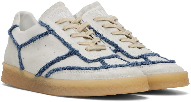 MM6 Maison Margiela Off-White Denim Leather H9365 White/Blu Deni (S66WS0083 P5004)