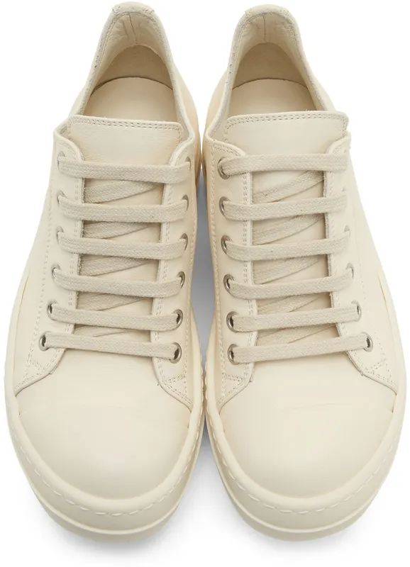 Rick Owens Off-White Full Grain Low 11111 Milk/Milk/Milk (RP01B4891 LPO)