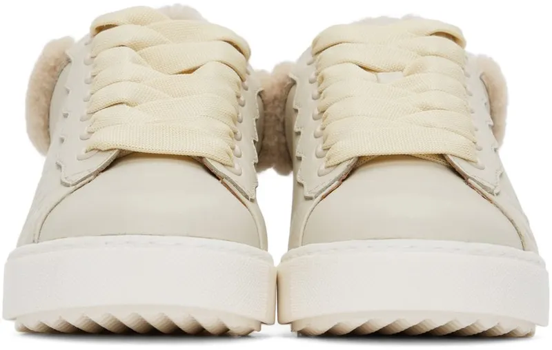 See by Chloé Off-White Leather & Shearling Essie 101-Natural (SB35191A 15380)