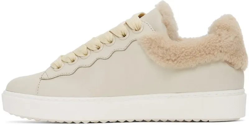 See by Chloé Off-White Leather & Shearling Essie 101-Natural (SB35191A 15380)