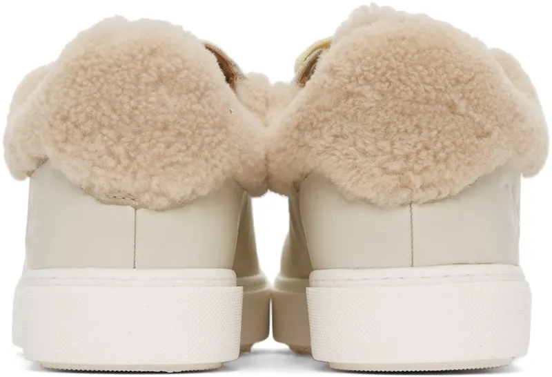 See by Chloé Off-White Leather & Shearling Essie 101-Natural (SB35191A 15380)
