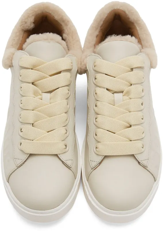 See by Chloé Off-White Leather & Shearling Essie 101-Natural (SB35191A 15380)