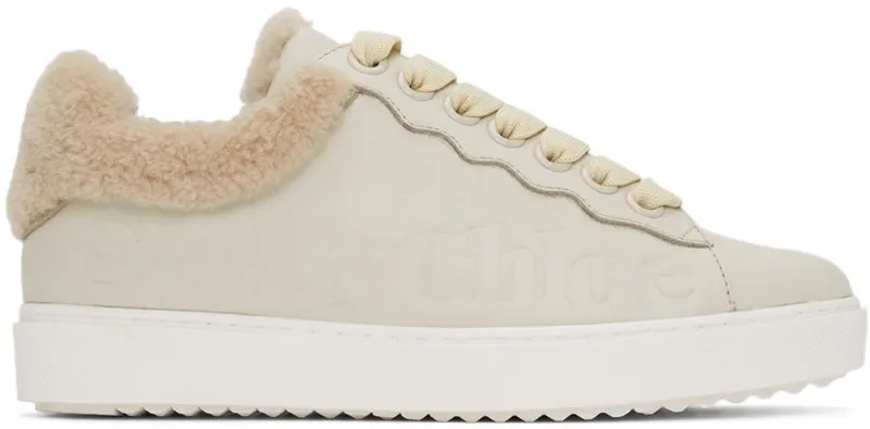 See by Chloé Off-White Leather & Shearling Essie 101-Natural (SB35191A 15380)