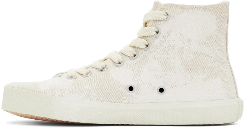 Maison Margiela Off-White Linen Painted Tabi High-Top H8623 White Sand/Wh (S58WS0111 P4040)