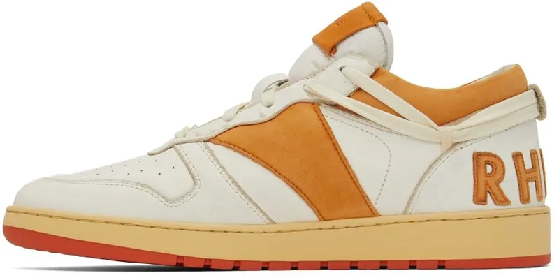 Rhude SSENSE Exclusive White & Orange Rhecess Low WHITE/ORANGE (RHSS22FO23178562)
