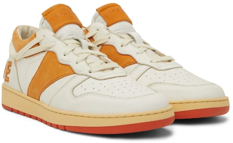 Rhude SSENSE Exclusive White & Orange Rhecess Low WHITE/ORANGE (RHSS22FO23178562)