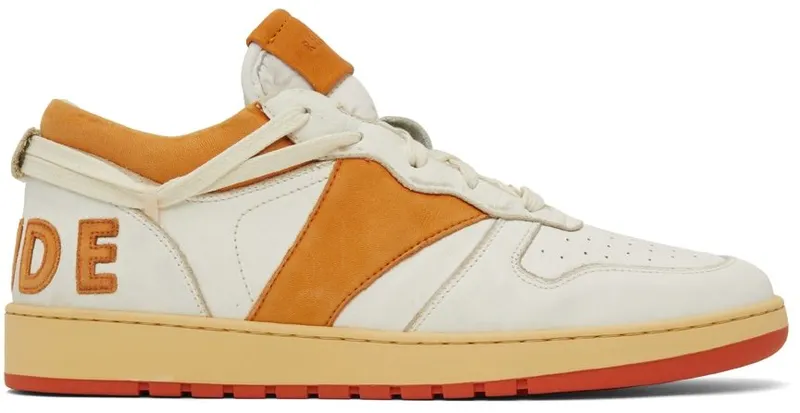 Rhude SSENSE Exclusive White & Orange Rhecess Low WHITE/ORANGE (RHSS22FO23178562)