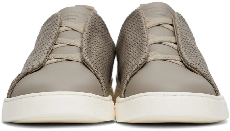 Ermenegildo Zegna Taupe Pelletessuta Triple Stitch OYY GREY (LHSPT-A4665X)