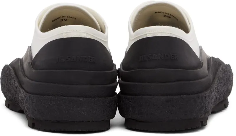 Jil Sander White & Black Canvas Low-Top 101 – COSMIC LATTE (JI37520A_15600)