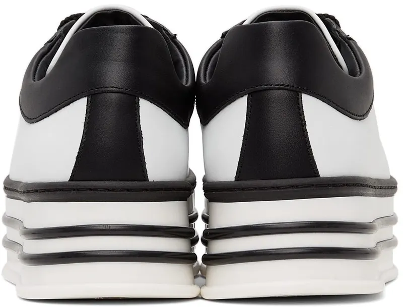 Moschino White & Black Leather Logo Platform 10A Fantasycolor (MA15045G1D MF2)