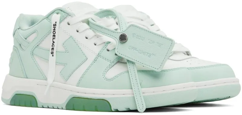 Off-White White & Green Out Of Office White Mint (OWIA259F22LEA0010151)