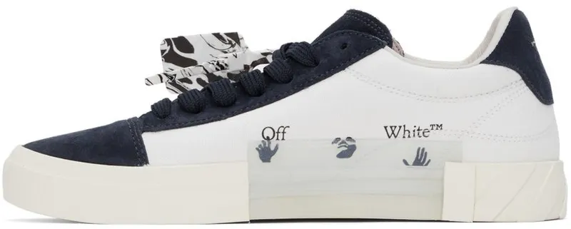 Off-White White & Navy Vulcanized White Navy B (OWIA178F21FAB0030146)