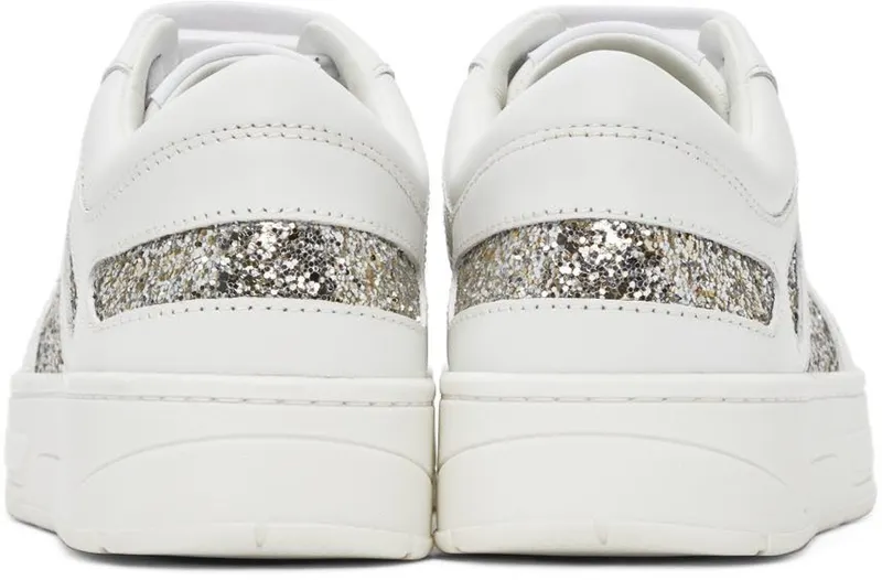 Jimmy Choo White & Silver Calfskin Hawaii/F V White/Platinum (HAWAII/FXQE)