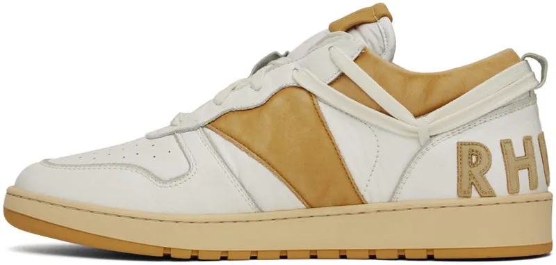 Rhude White & Yellow Rhecess Low WHITE/MUSTARD (RHFW22FO05489660)