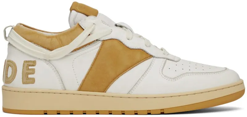 Rhude White & Yellow Rhecess Low WHITE/MUSTARD (RHFW22FO05489660)