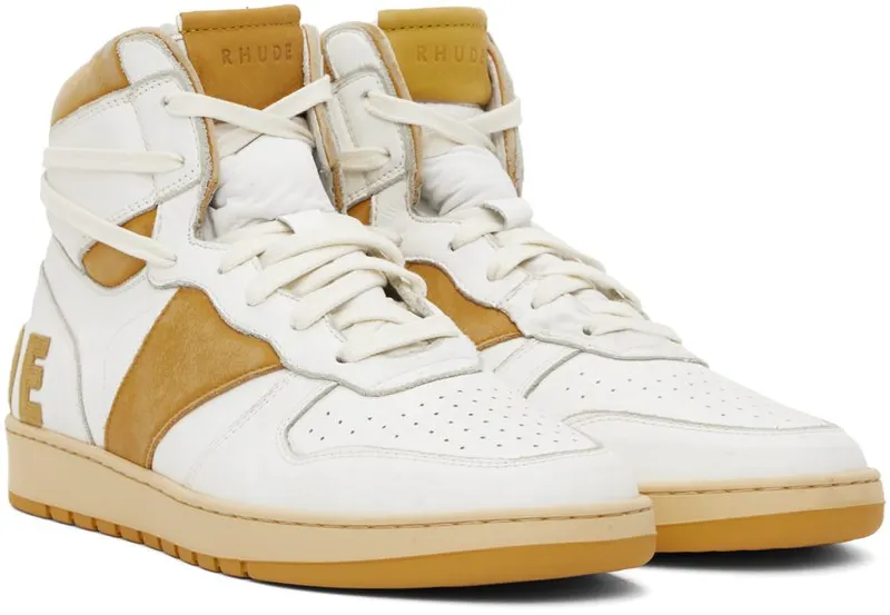 Rhude White & Yellow Rhecess-Sky Hi WHITE/MUSTARD (RHFW22FO04489660)