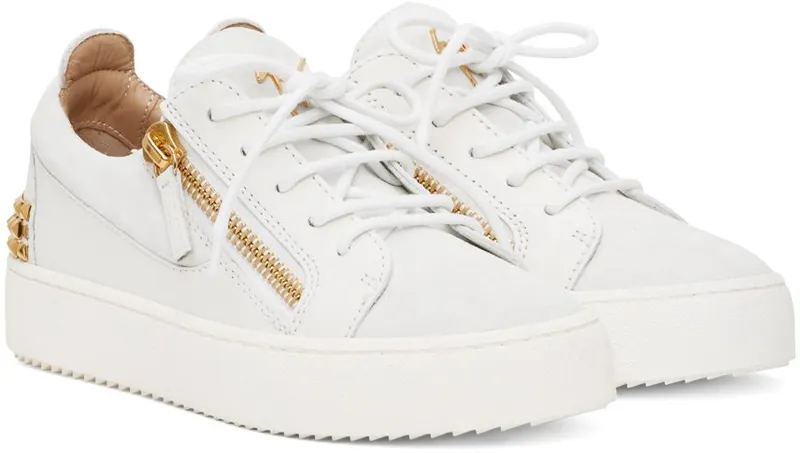Giuseppe Zanotti White Camoscio White/Gold (RW20010 92981)