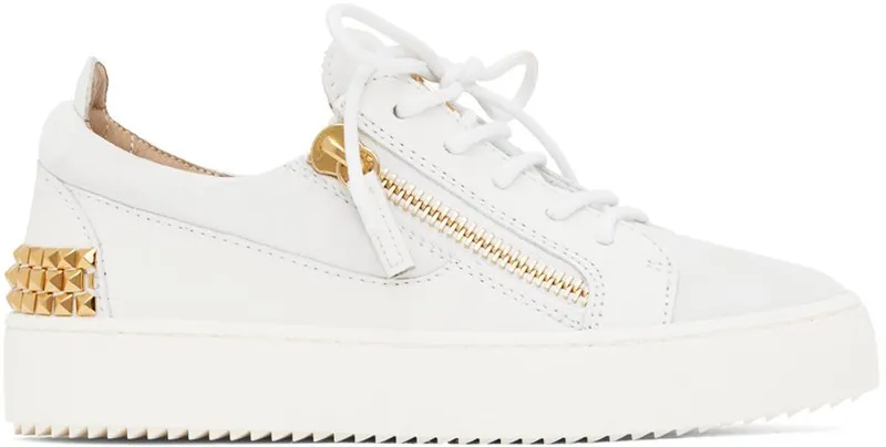 Giuseppe Zanotti White Camoscio White/Gold (RW20010 92981)
