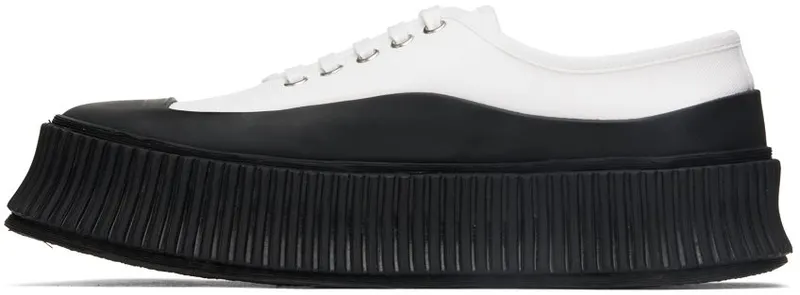 Jil Sander White Canvas Platform 105 – LIGHT IVORY (J32WS0019_P4868)