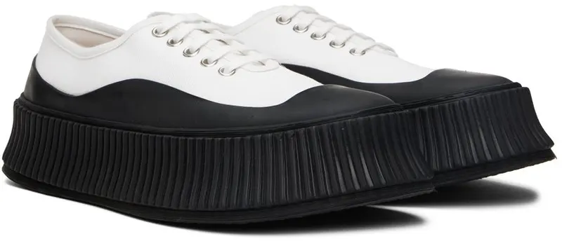 Jil Sander White Canvas Platform 105 – LIGHT IVORY (J32WS0019_P4868)