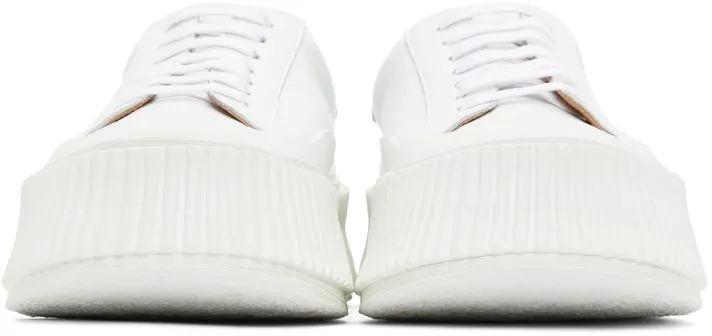 Jil Sander White Leather Platform 100 WHITE (JI32535A_12281)