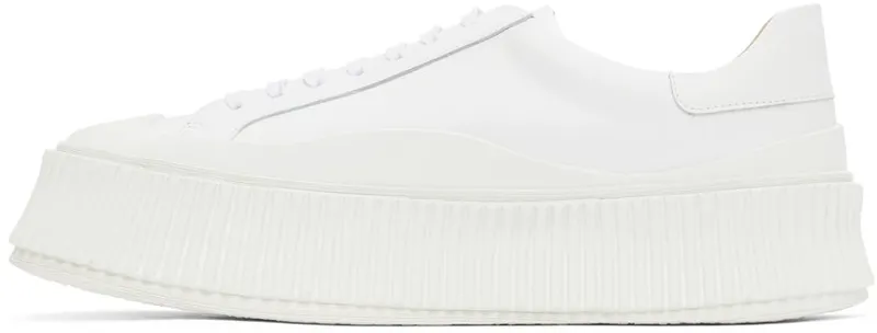 Jil Sander White Leather Platform 100 WHITE (JI32535A_12281)