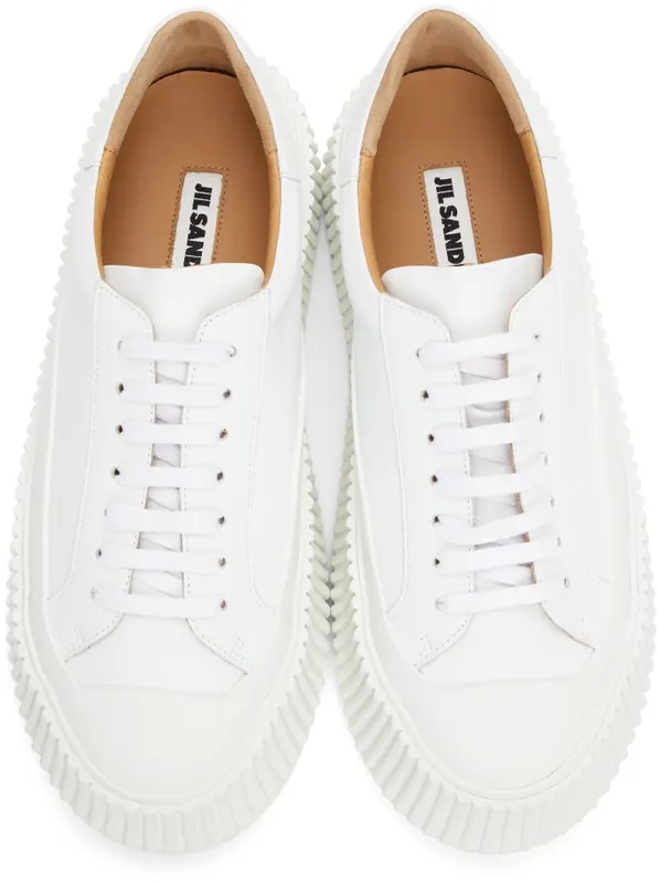 Jil Sander White Leather Platform 100 WHITE (JI32535A_12281)