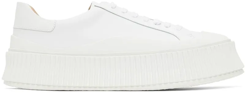 Jil Sander White Leather Platform 100 WHITE (JI32535A_12281)