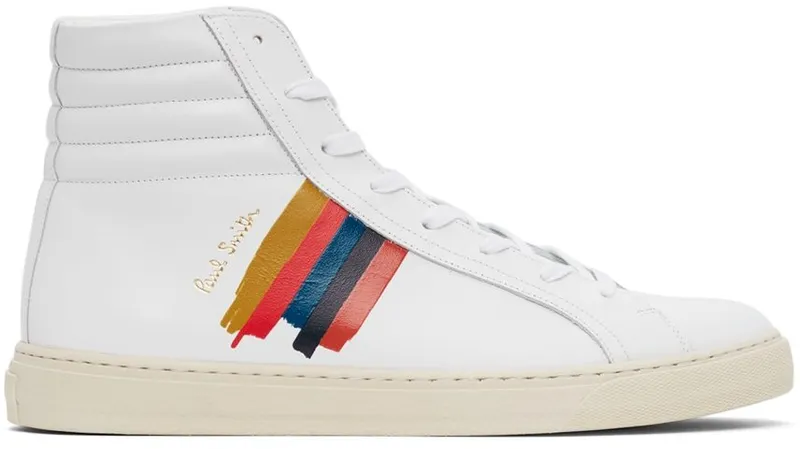 Paul Smith White Painted Stripe Watts 1 WHITES (M1S-WAT01-GLEA-01)