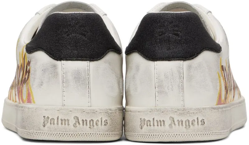 Palm Angels White Palm One Spraypaint WHITE YELLOW (PMIA056F22LEA0030118)