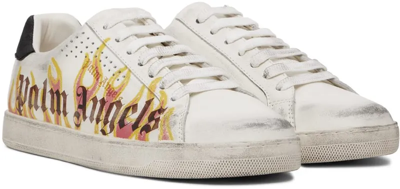 Palm Angels White Palm One Spraypaint WHITE YELLOW (PMIA056F22LEA0030118)