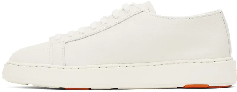 Santoni White Tumbled Low-Top WHITE (MBCD21430BARCMMDI48)