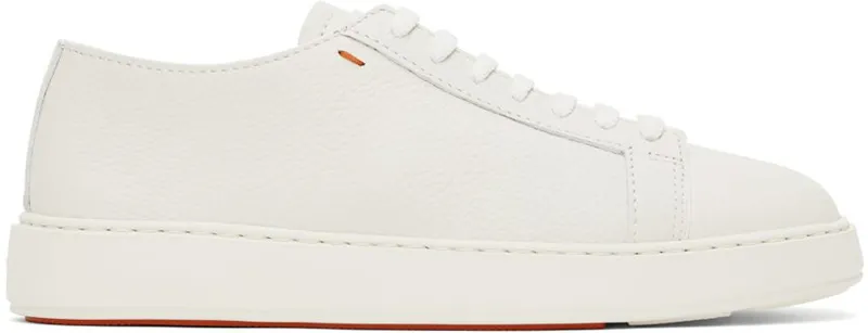 Santoni White Tumbled Low-Top WHITE (MBCD21430BARCMMDI48)