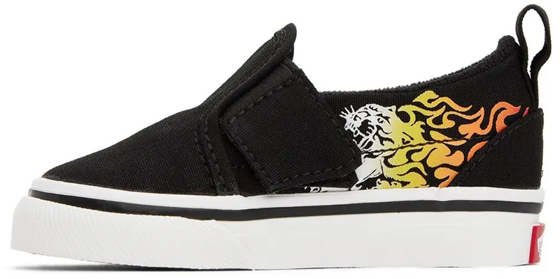 Vans Baby Black Slip-On V Ferocious Flame Raci (VN0A3488YHU)