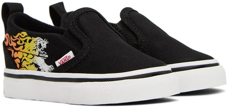 Vans Baby Black Slip-On V Ferocious Flame Raci (VN0A3488YHU)