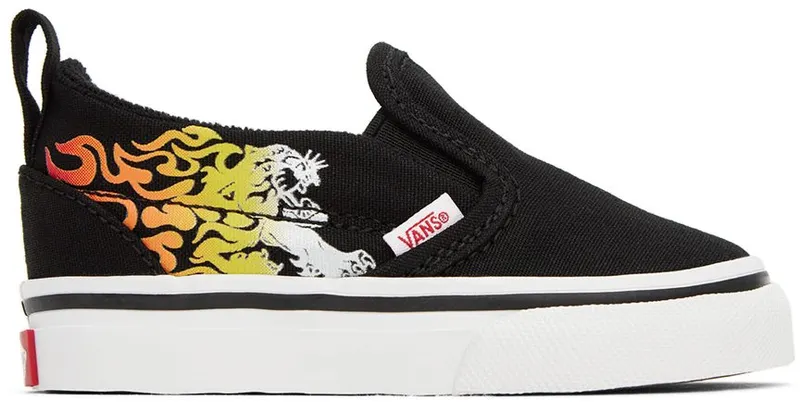 Vans Baby Black Slip-On V Ferocious Flame Raci (VN0A3488YHU)