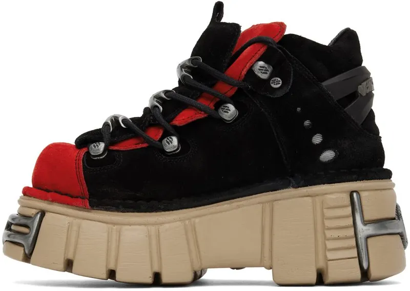 VETEMENTS Black & Red New Rock Edition Platform Black / Red / Camel (UA53SN200R)