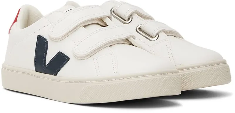 VEJA Kids White & Navy Leather Esplar EXTRA-WHITE_NAUTICO_ (SV0501233C)